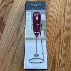NEW Milk Frother with Stand for coffee latte drinks handheld Tahari home goods